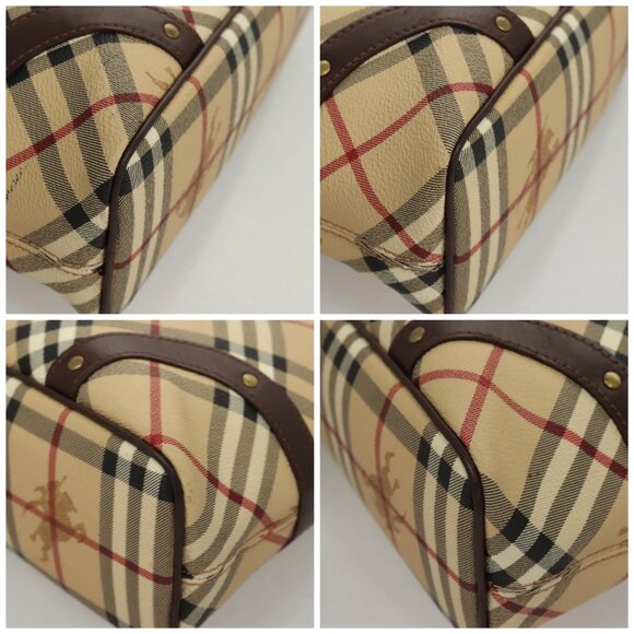 BURBERRY Nova Check Hand Bag PVC Beige Auth 121465 - Picture 15 of 16